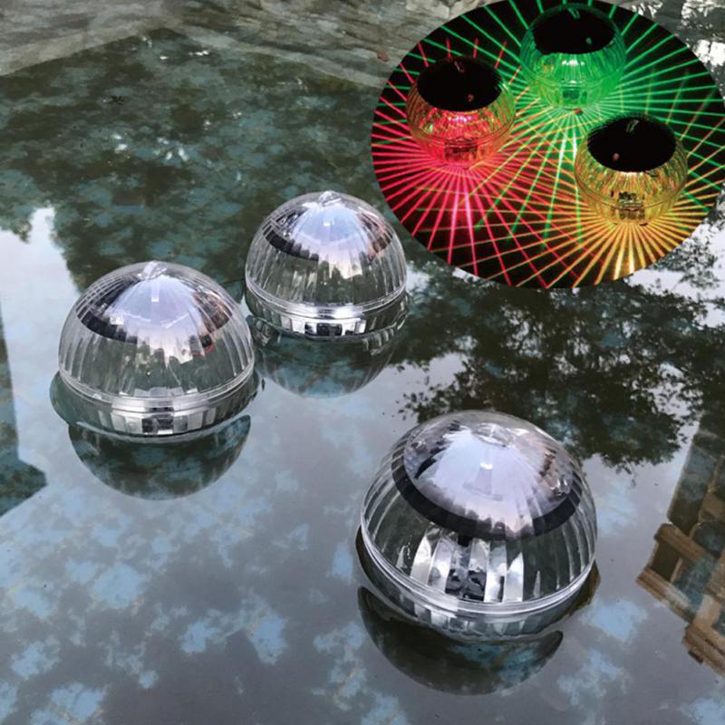 Outdoor Floating Underwater Ball Lamp Solar Powered Color Changing Swimming Pool Night Light For Yard Pond Garden Decoration